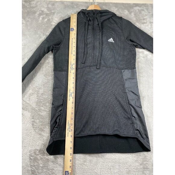 Adidas ClimaWarm Black Pullover Hoodie Women's Medium Thermal Athletic Layer - Picture 13 of 14